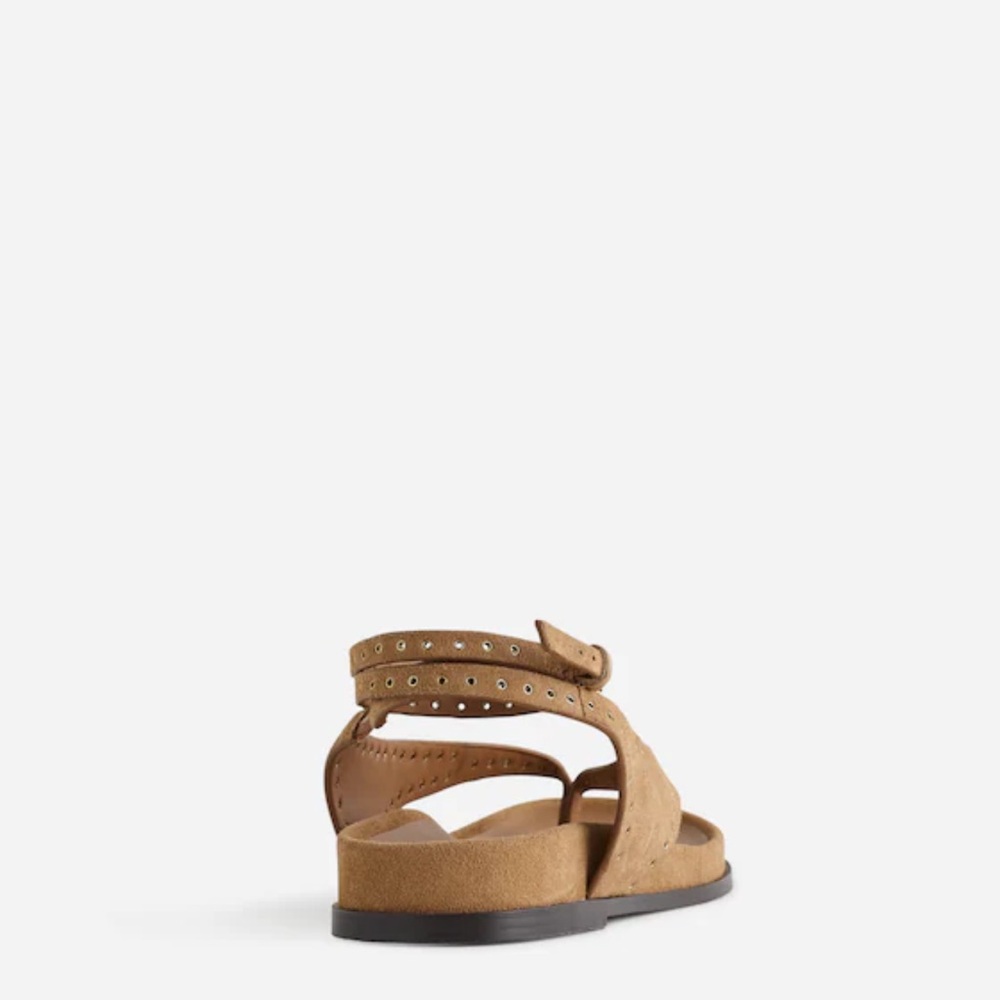 Madewell Tan Suede Ankle-Strap Thong Sandals - Picture 3 of 10